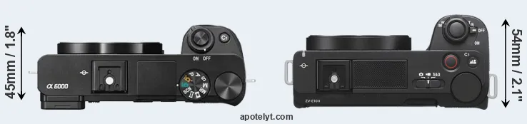 Compare A6000 versus ZV-E10 II top