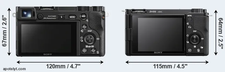 Comparison A6000 or ZV-E10 rear