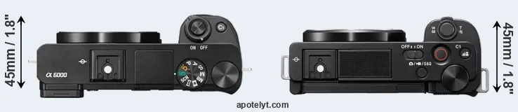 Compare A6000 versus ZV-E10 top