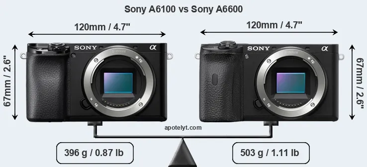Size Sony A6100 vs Sony A6600