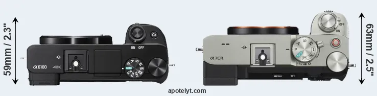 Compare A6100 versus A7C R top