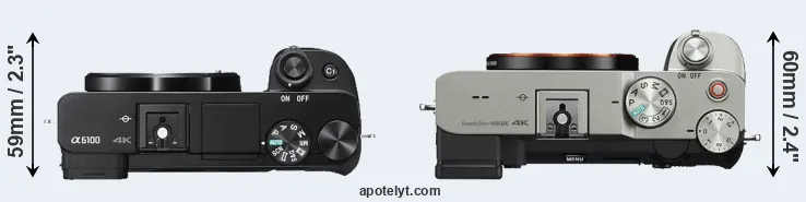 Compare A6100 versus A7C top