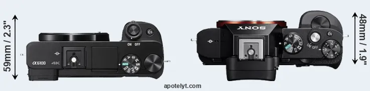 Compare A6100 versus A7R top