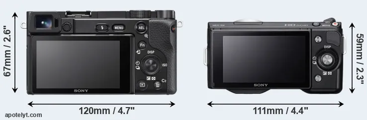 Comparison A6100 or NEX-5N rear