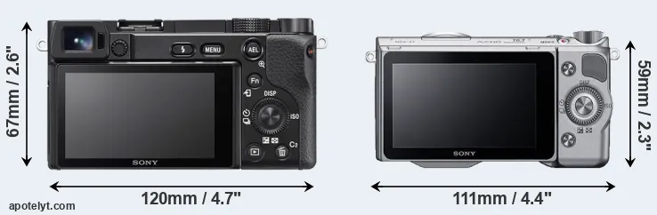 Comparison A6100 or NEX-5T rear
