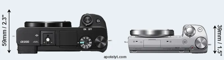 Compare A6100 versus NEX-5T top