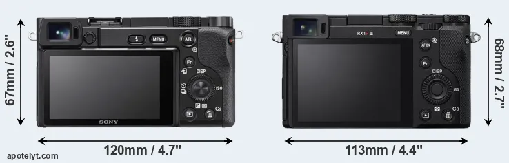 Comparison A6100 or RX1R III rear