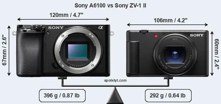 Size Sony A6100 vs Sony ZV-1 II