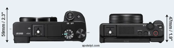 Compare A6100 versus ZV-1 II top
