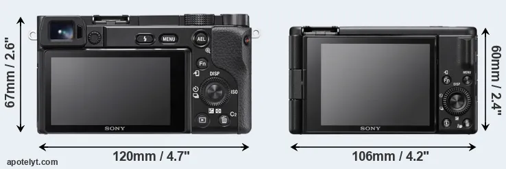 Comparison A6100 or ZV-1F rear