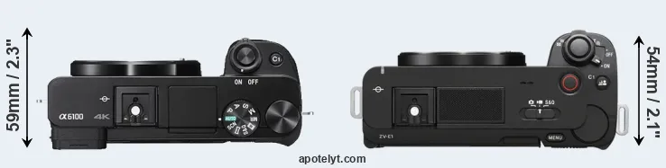 Compare A6100 versus ZV-E1 top