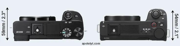 Compare A6100 versus ZV-E10 II top