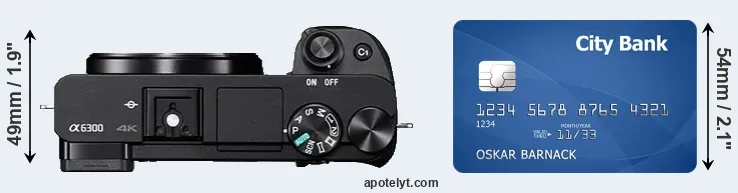 A6300 versus credit card top view