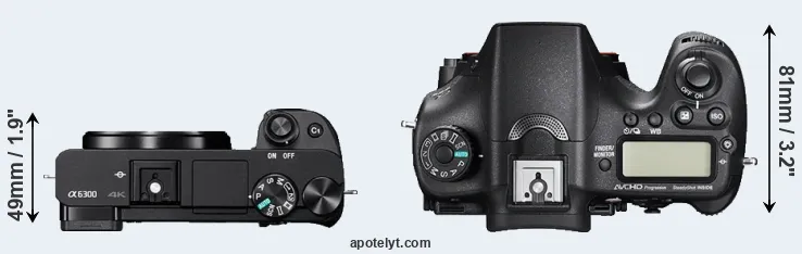 Compare A6300 versus A77 II top