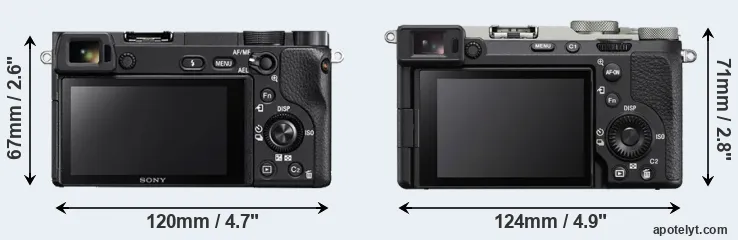 Comparison A6300 or A7C II rear