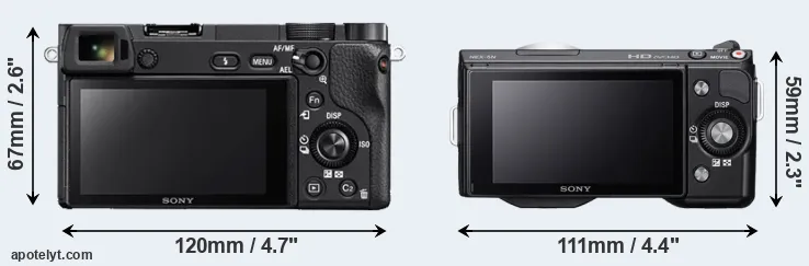 Comparison A6300 or NEX-5N rear