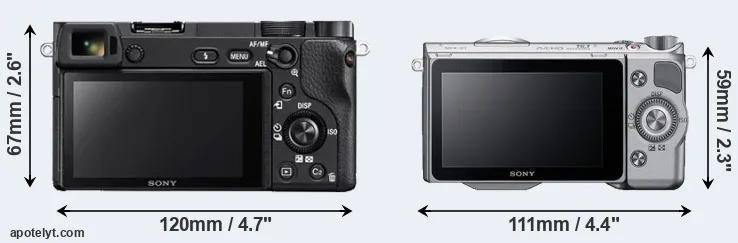Comparison A6300 or NEX-5T rear