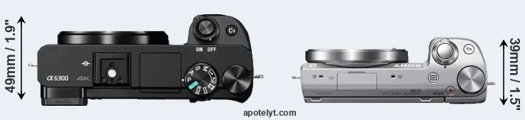Compare A6300 versus NEX-5T top