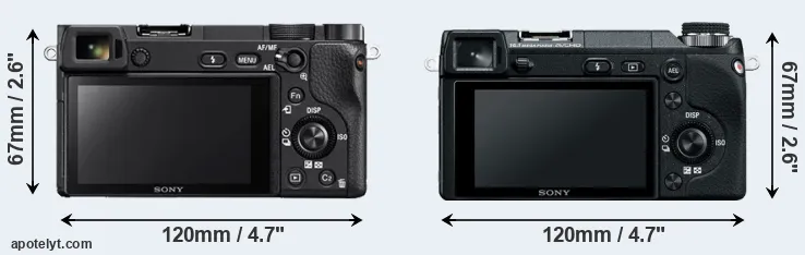Comparison A6300 or NEX-6 rear