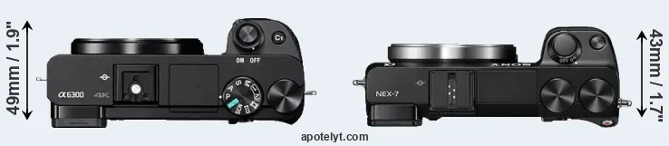 Compare A6300 versus NEX-7 top