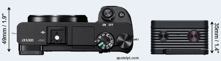 Compare A6300 versus RX0 II top