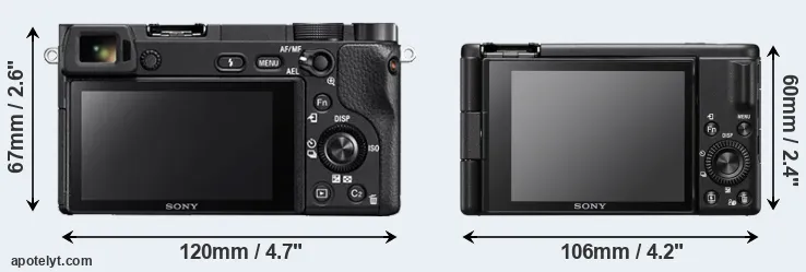 Comparison A6300 or ZV-1F rear