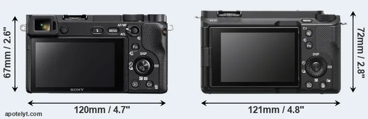 Comparison A6300 or ZV-E1 rear