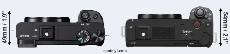 Compare A6300 versus ZV-E1 top