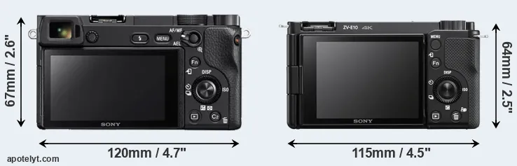 Comparison A6300 or ZV-E10 rear