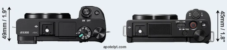 Compare A6300 versus ZV-E10 top
