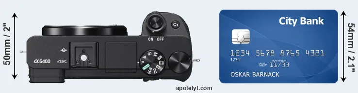 A6400 versus credit card top view