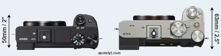 Compare A6400 versus A7C R top