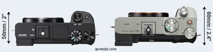 Compare A6400 versus A7C top