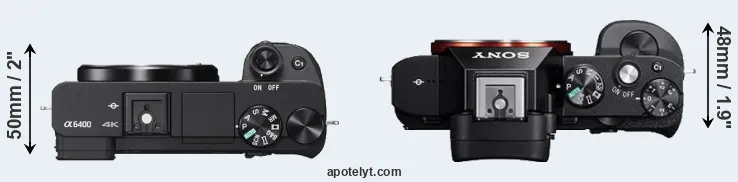 Compare A6400 versus A7R top