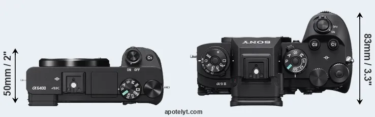 Compare A6400 versus A9 III top