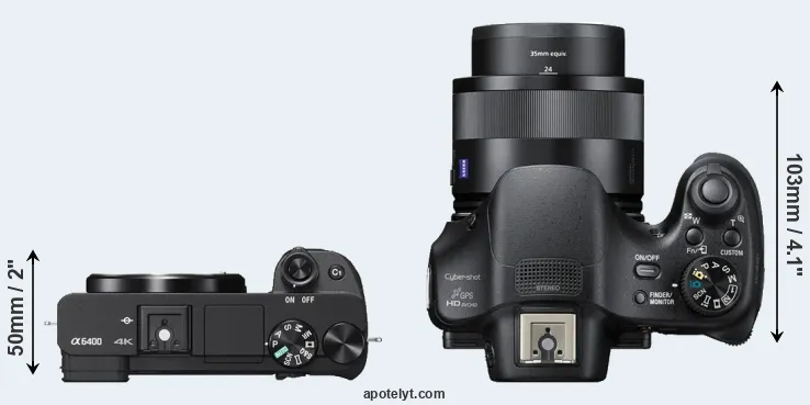 Compare A6400 versus HX400V top