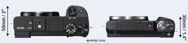 Compare A6400 versus NEX-3N top