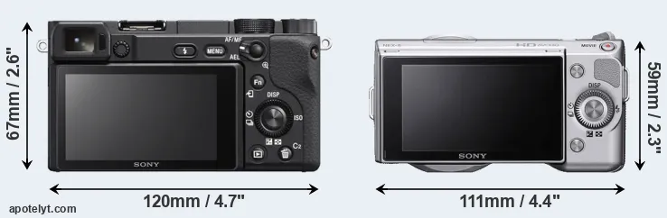 Comparison A6400 or NEX-5 rear