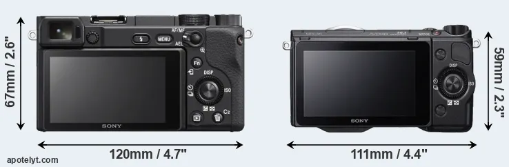 Comparison A6400 or NEX-5R rear