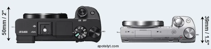 Compare A6400 versus NEX-5T top