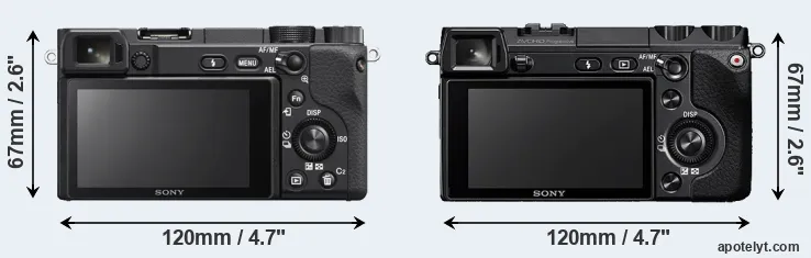 Comparison A6400 or NEX-7 rear