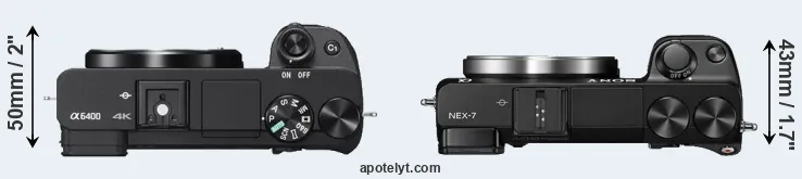 Compare A6400 versus NEX-7 top