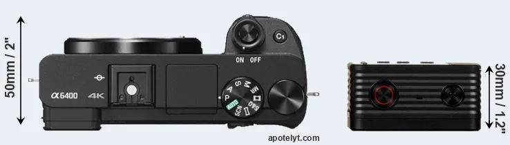 Compare A6400 versus RX0 top