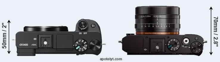 Compare A6400 versus RX1 top