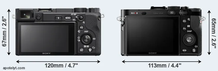 Comparison A6400 or RX1R II rear