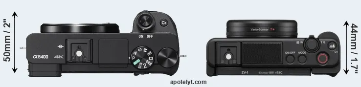 Compare A6400 versus ZV-1 top