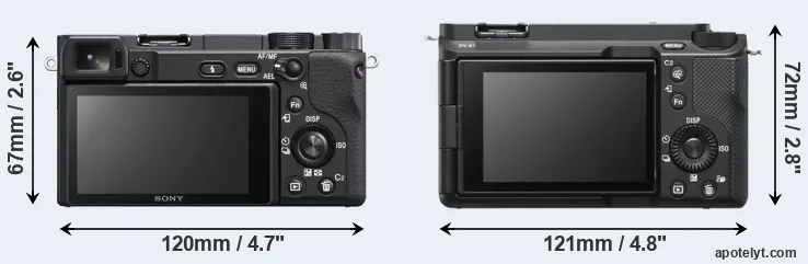 Comparison A6400 or ZV-E1 rear