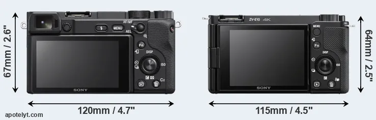 Comparison A6400 or ZV-E10 rear