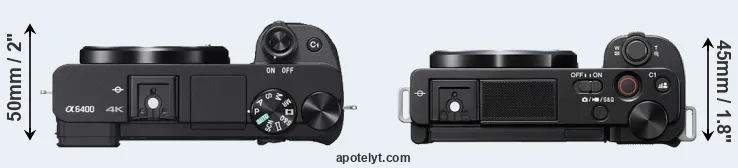Compare A6400 versus ZV-E10 top