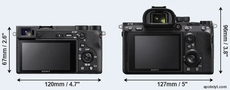 Comparison A6500 or A7 III rear